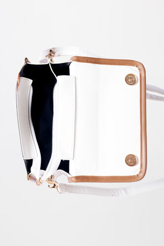 White Regular Solid Sling Bag, , image 3